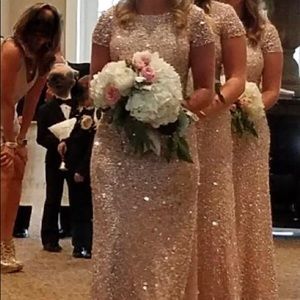 adrianna papell scoop back sequin gown